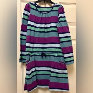 Lands' End Multicolor Striped Dress Girls size 7-8